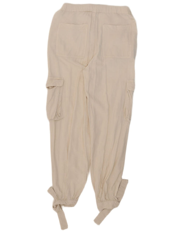 Spodnie damskie Zara Joggers Cargo, małe W26 L27, białe