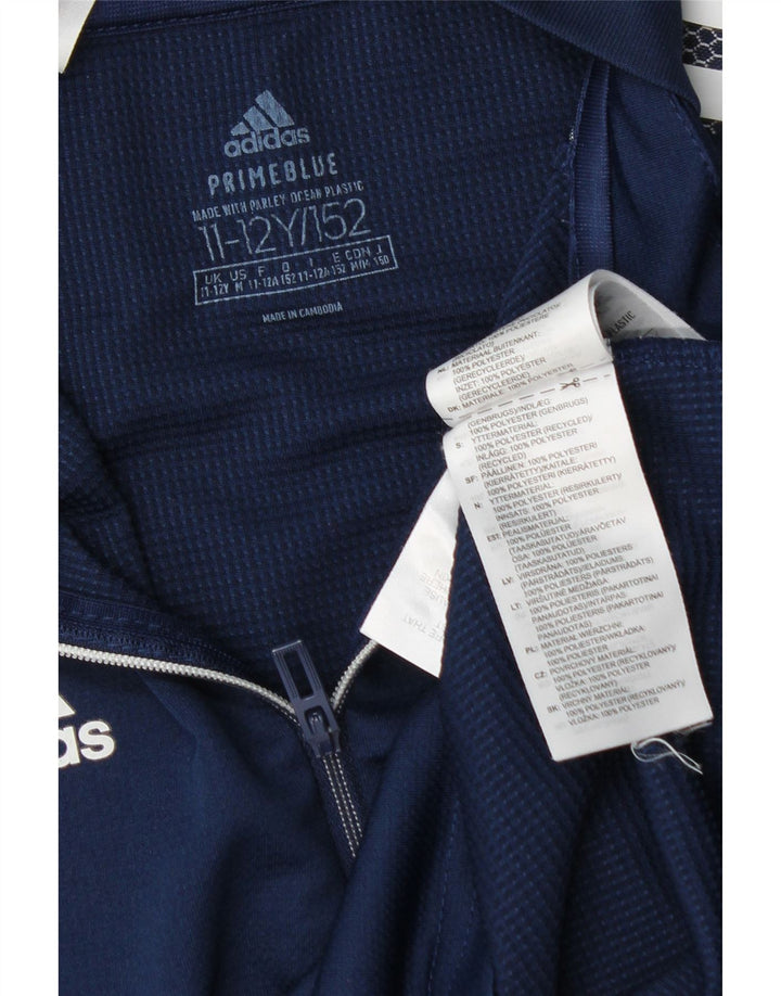 Chłopięca koszulka Adidas z grafiką z długim rękawem 11-12 lat, granatowa