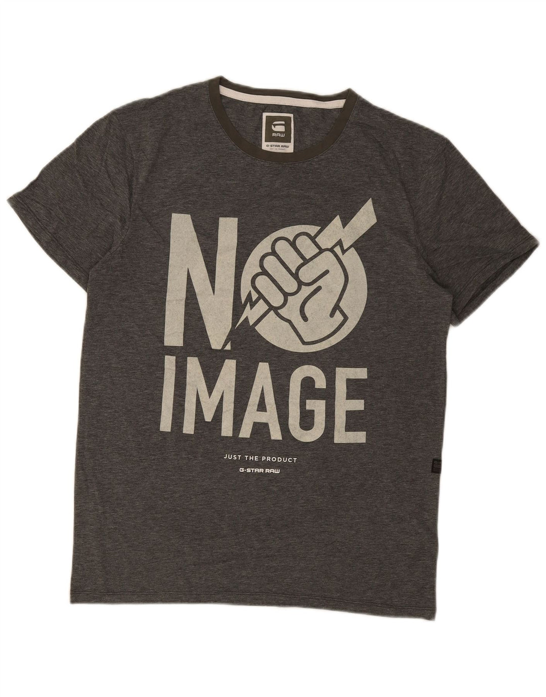 Męski T-shirt z grafiką G-STAR, duży, szary, bawełniany