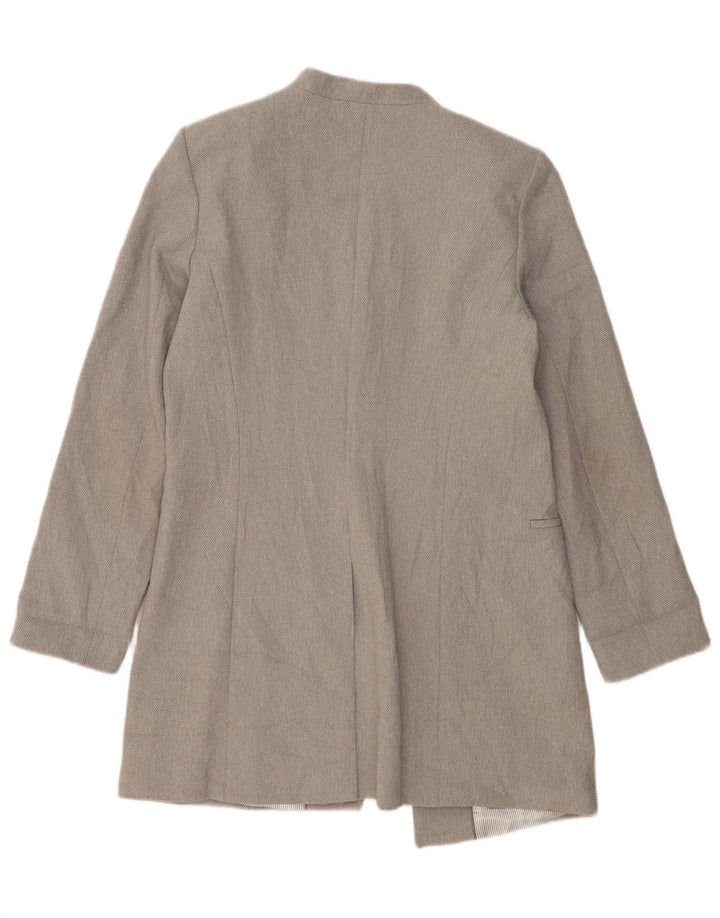 CALVIN KLEIN Damska marynarka o przedłużonym kroju, z odkrytymi ramionami US 12, duża, szara, z poliestru