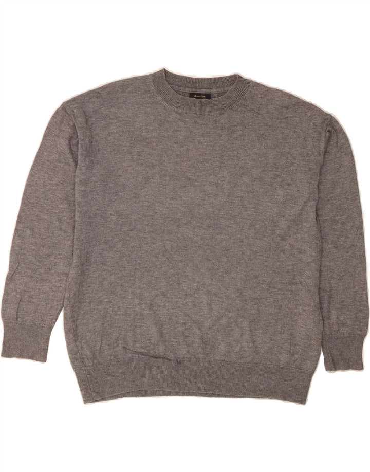 MASSIMO DUTTI Mens Oversized Crew Neck Jumper Sweater XS Grey Polyamide Vintage Massimo Dutti and Second-Hand Massimo Dutti from Messina Hembry 