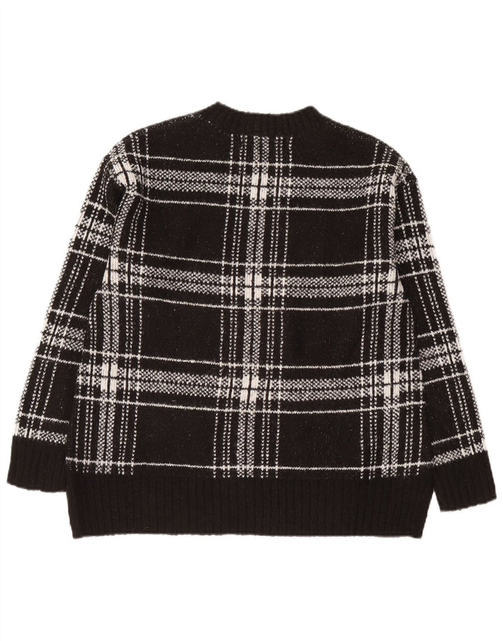 Marks & Spencer Damski sweter z okrągłym dekoltem, UK 10, mała czarna kratka