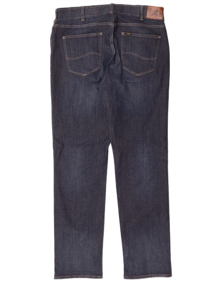 Męskie jeansy Lee Extreme Motion zwężane, proste W36 L34, granatowe, bawełniane