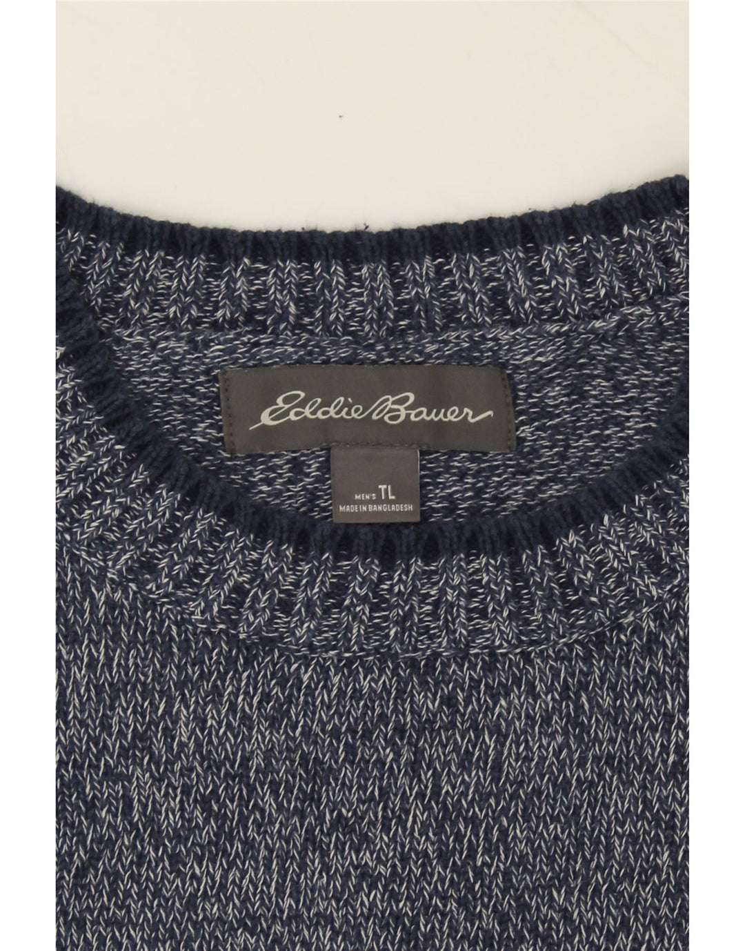 EDDIE BAUER Mens Tall Crew Neck Jumper Sweater Large Navy Blue Flecked Vintage Eddie Bauer and Second-Hand Eddie Bauer from Messina Hembry 