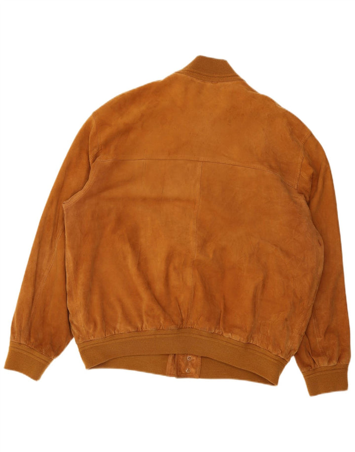 Vintage męska zamszowa kurtka bomber UK 40, duża brązowa