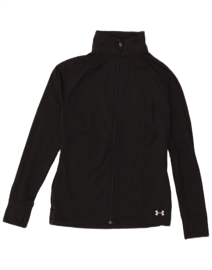 UNDER ARMOUR Womens Tracksuit Top Jacket UK 10 Small Black Polyester