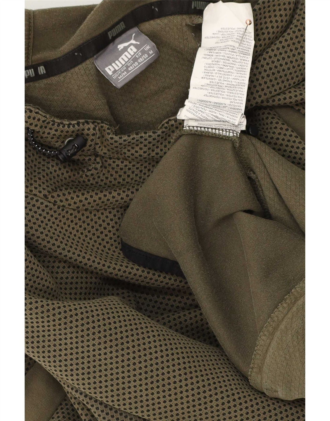 Męski sweter z kapturem Puma, bawełna w kolorze khaki w cętki
