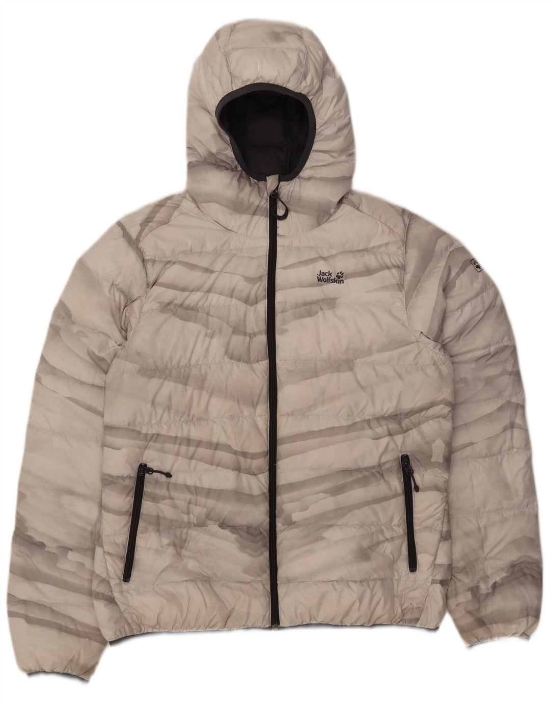 Damska ocieplana kurtka z kapturem Jack Wolfskin UK 18 XL, szary, poliestrowy krawat