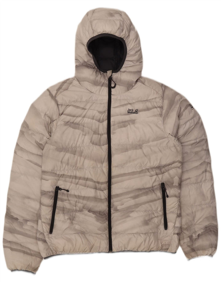 Damska ocieplana kurtka z kapturem Jack Wolfskin UK 18 XL, szary, poliestrowy krawat