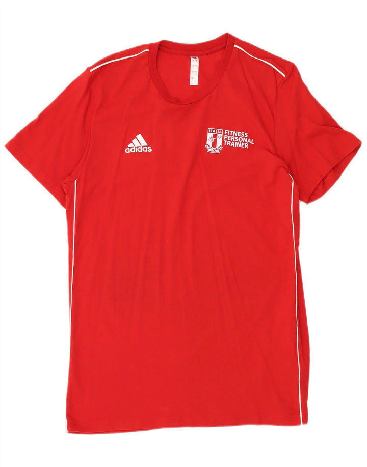 Męski T-shirt z grafiką ADIDAS Italia, duży, czerwony, bawełniany