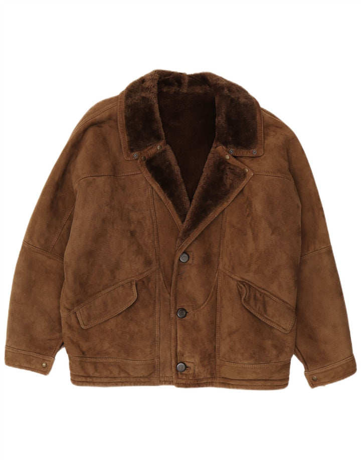Vintage męska kurtka Shearling UK 40 Large Brown Shearling