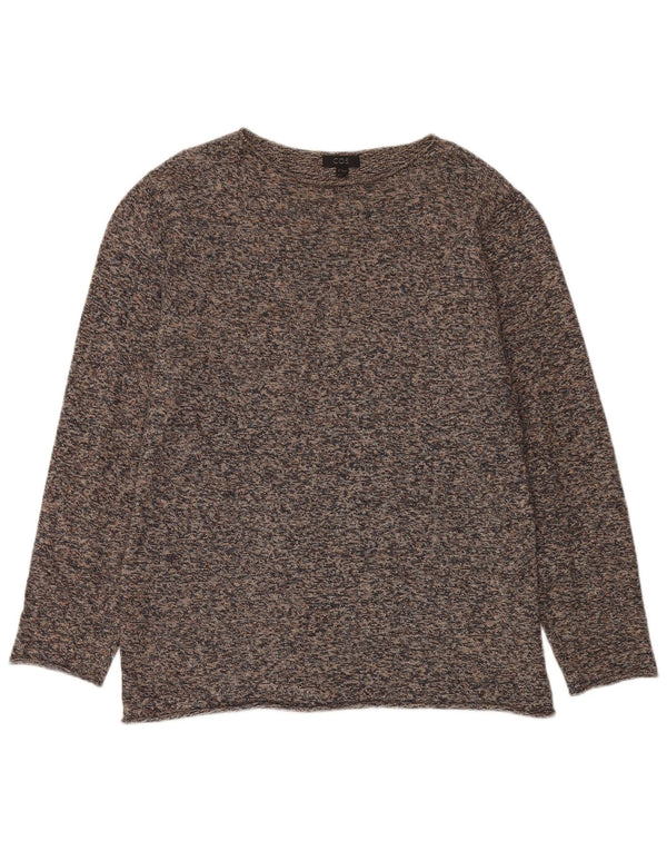 Cos Damski sweter oversize z dekoltem w łódkę UK 14 Średni brązowy nakrapiany