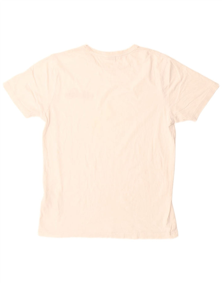 Męski T-shirt z grafiką Ellesse, duży, biały, bawełniany