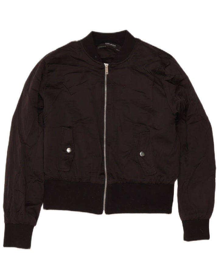 Damska kurtka bomberka Zara UK 14, średni czarny poliester