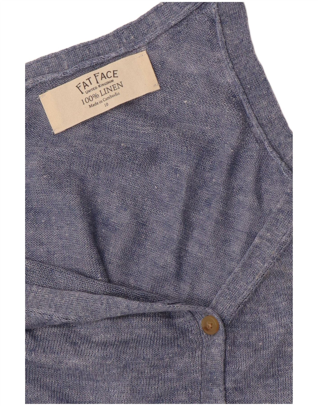 Damski sweter rozpinany bez rękawów FAT FACE UK 10 Small Blue Linen