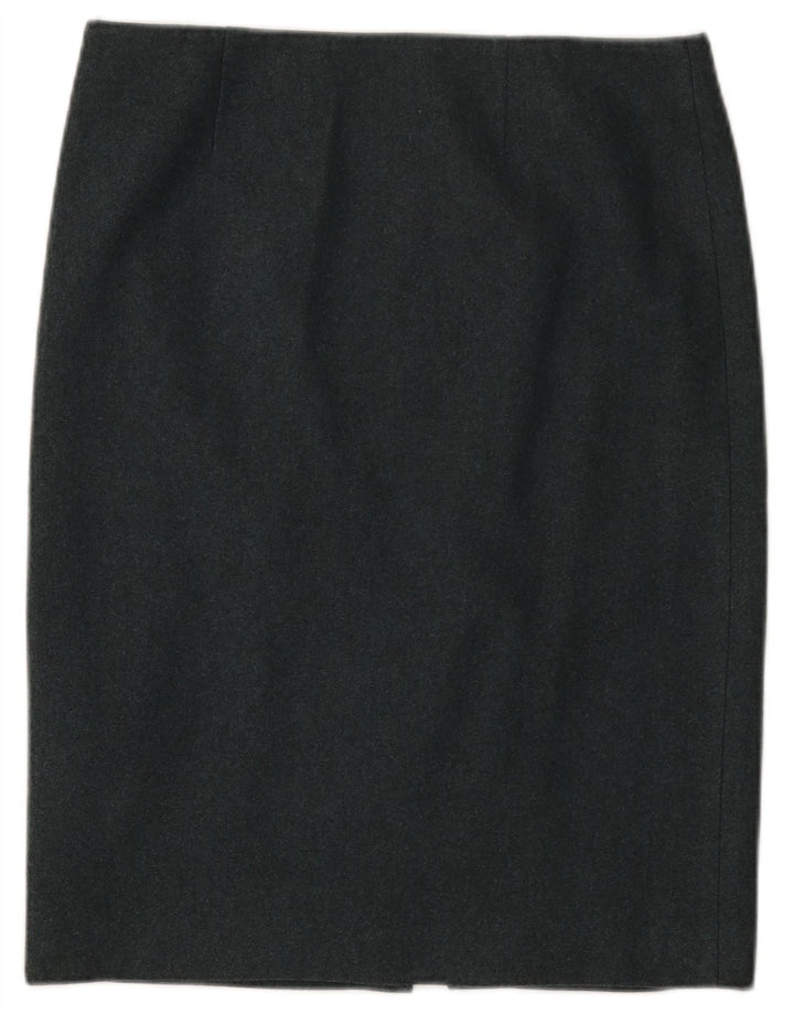 Damska spódnica ołówkowa Calvin Klein US 8 Medium W32 Niebieska wełniana nakrapiana