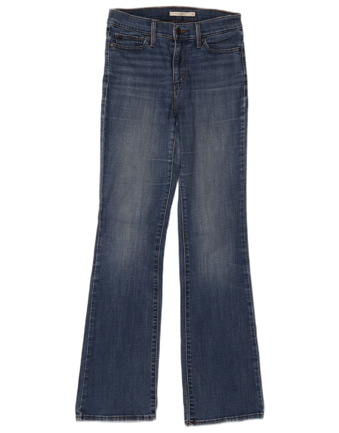 Damskie jeansy wyszczuplające LEVI'S Bootcut W26 L32 Niebieska bawełna