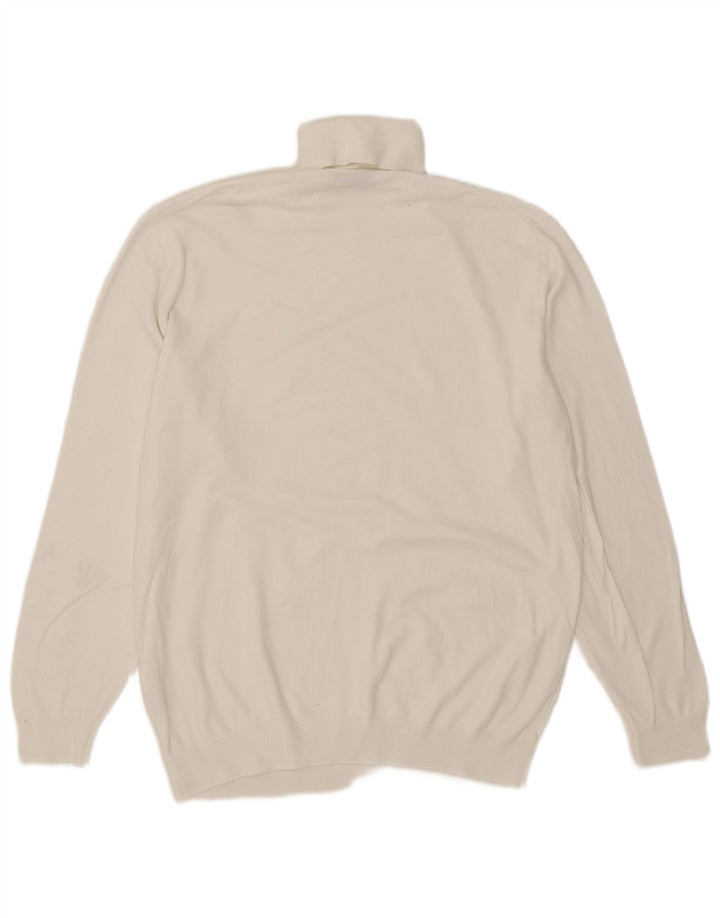 Damski sweter z golfem Zara UK 16 Large, biała wiskoza