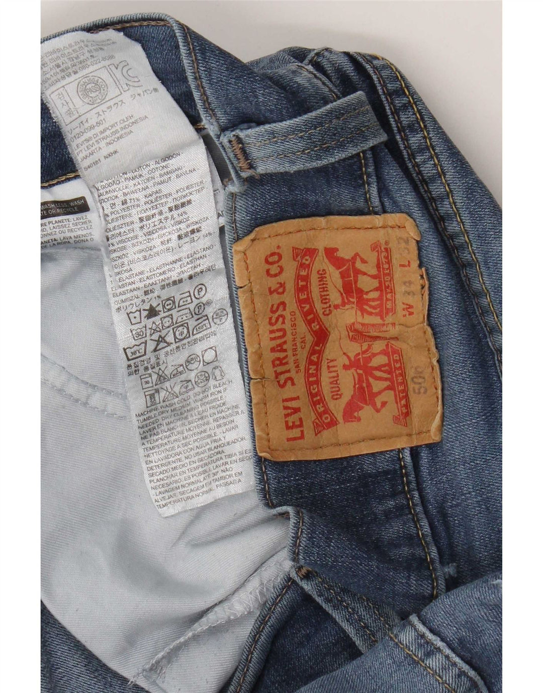 Męskie jeansy Levi's 506 Straight W34 L32 Niebieskie bawełniane
