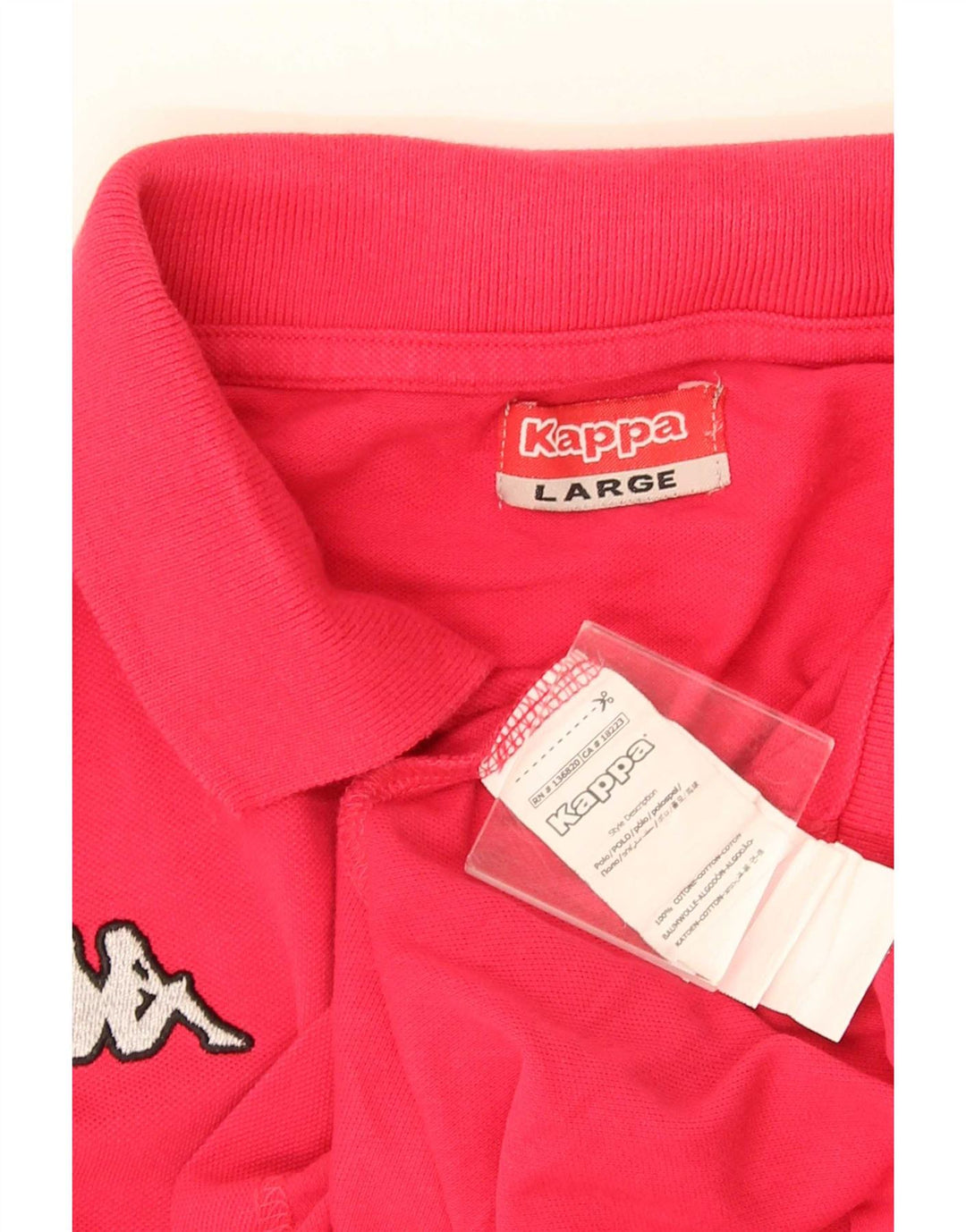 Męska koszulka polo Kappa, duża, różowa, bawełniana