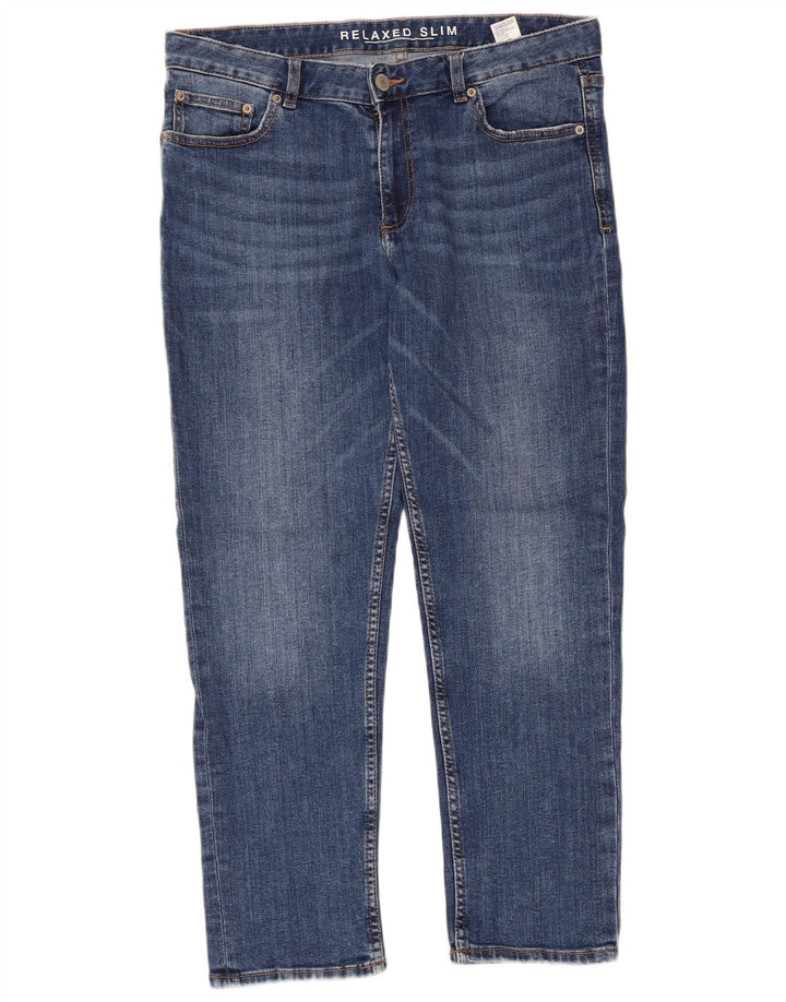 Marks & Spencer Damskie Crop Slim Jeans UK 12 Medium W32 L26 Niebieskie