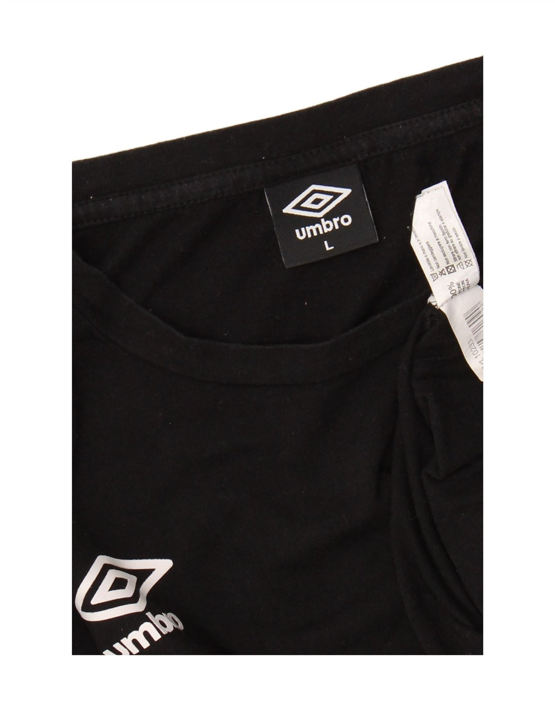 UMBRO Womens T-Shirt Top UK 16 Large Black Cotton