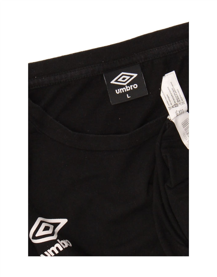 UMBRO Womens T-Shirt Top UK 16 Large Black Cotton