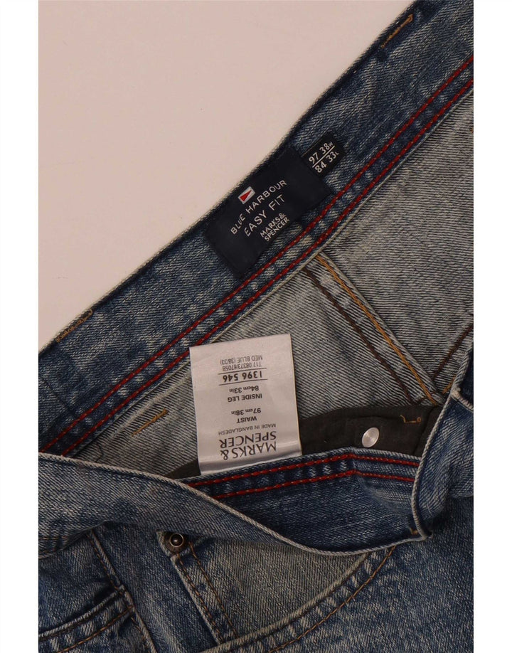Niebieskie proste dżinsy męskie Marks & Spencer W38 L33