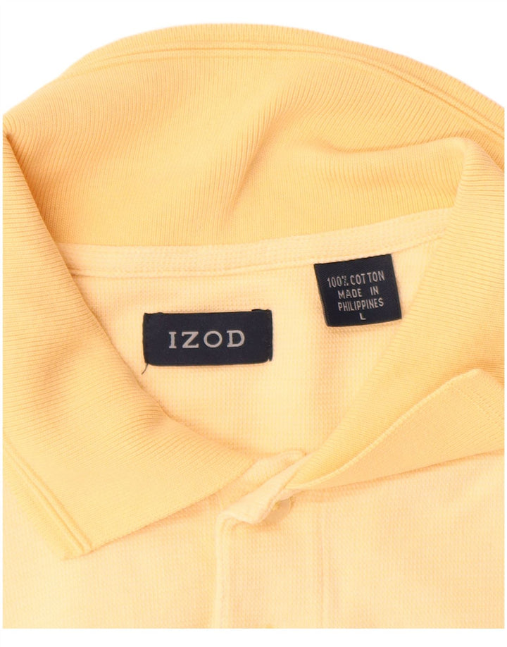 Męska koszulka polo Izod, duża, żółta, bawełniana