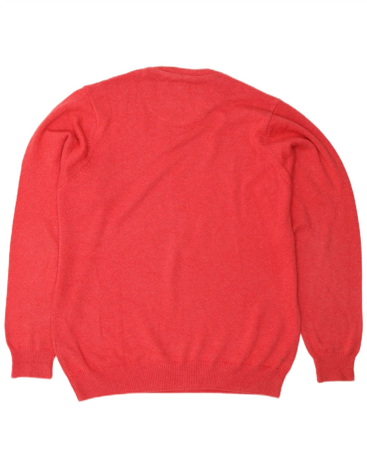 Męski sweter Marks & Spencer Blue Harbor z okrągłym dekoltem, średni czerwony