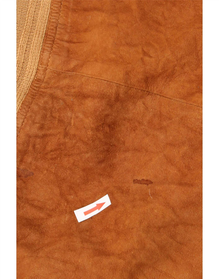 Męska zamszowa kurtka bomber w stylu vintage IT 52 XL w kolorze brązowym