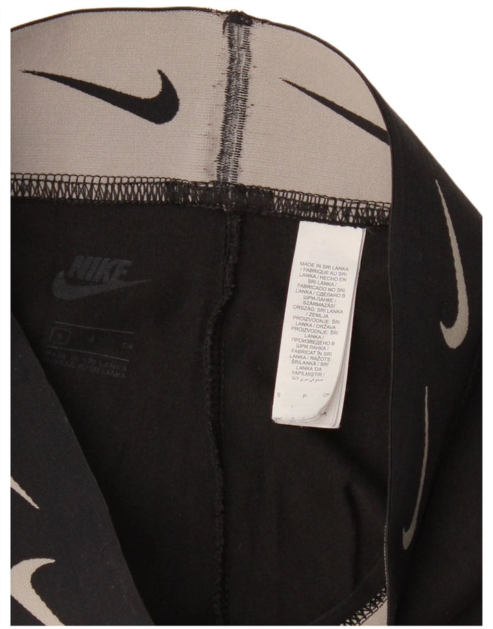 Damskie legginsy Nike Graphic UK 10, małe, czarne, bawełniane
