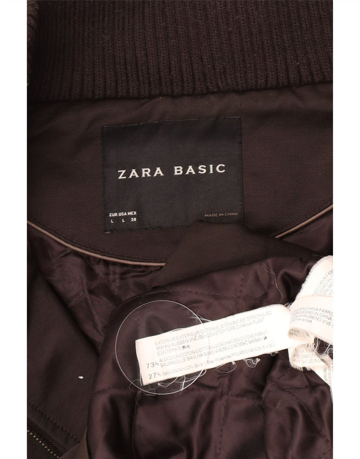 Damska kurtka wiatrówka Zara UK 14, duża, brązowa, bawełniana