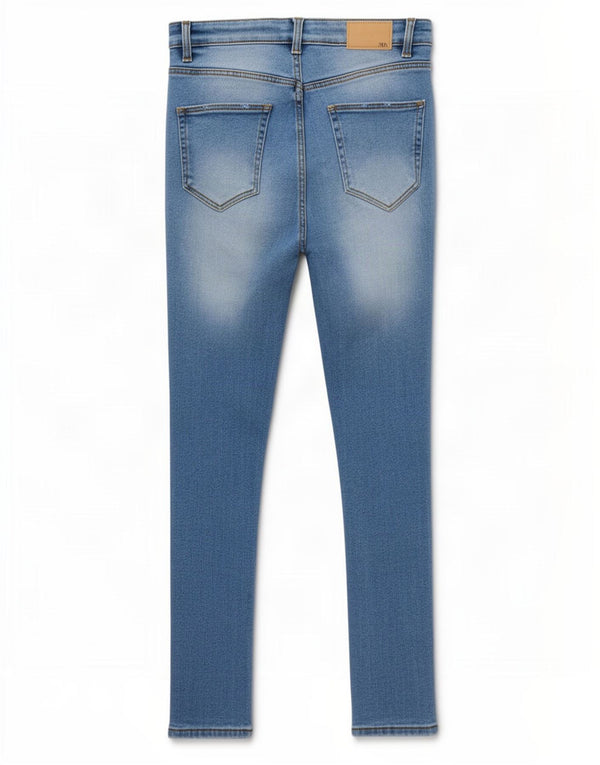 Damskie dżinsy rurki Zara w trudnej sytuacji EU 38 Medium W28 L27 Niebieskie