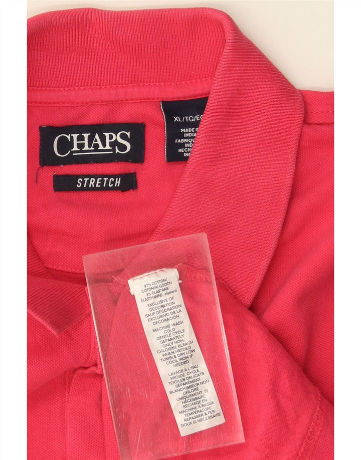 CHAPS Mens Big & Tall Polo Shirt XL Pink Cotton