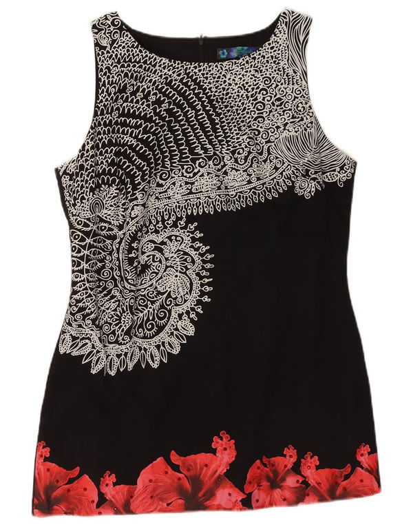 Damska sukienka z grafiką Desigual EU 44 XL, czarna w kwiaty