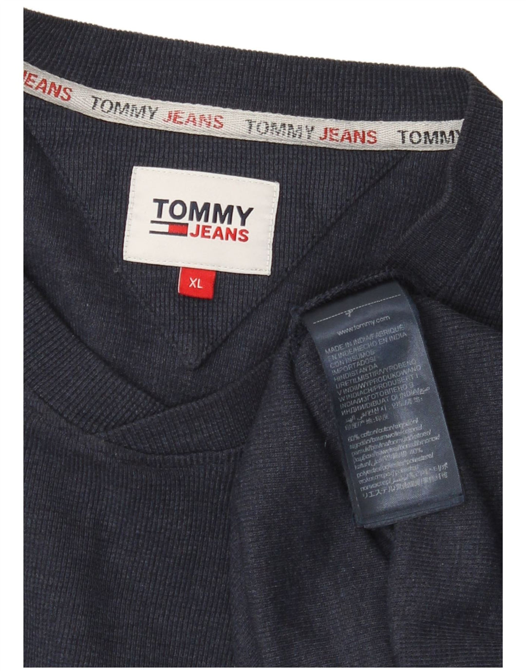 Męska koszulka Tommy Hilfiger z długim rękawem XL, granatowa, bawełniana