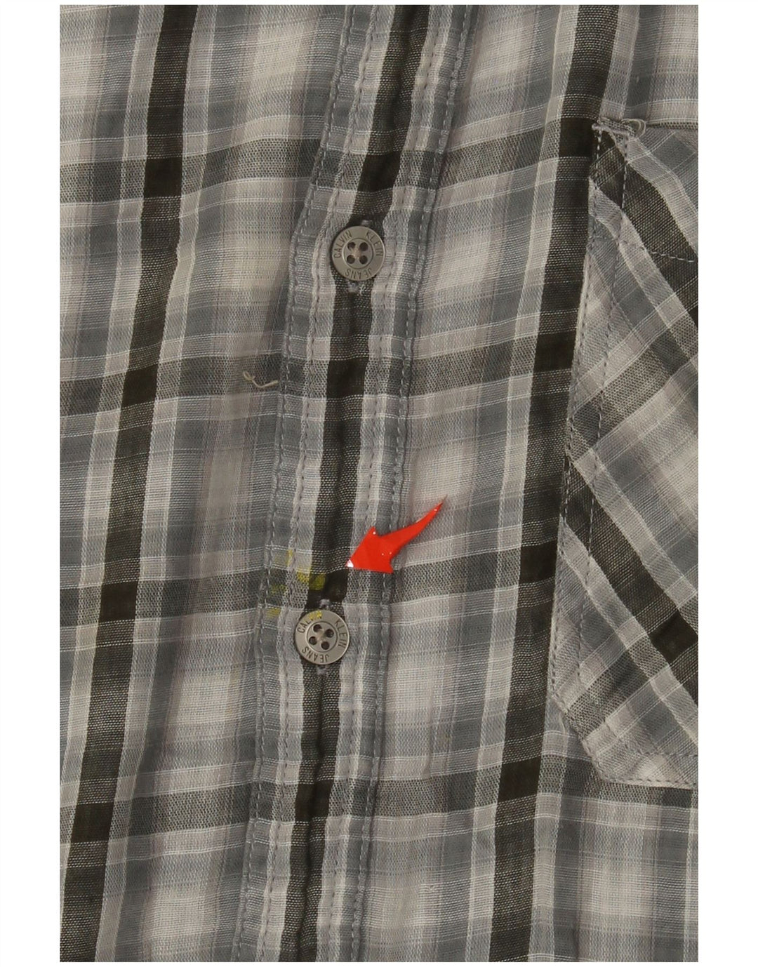 Męska koszula wojskowa Calvin Klein Jeans XL, szara, bawełniana w kratkę