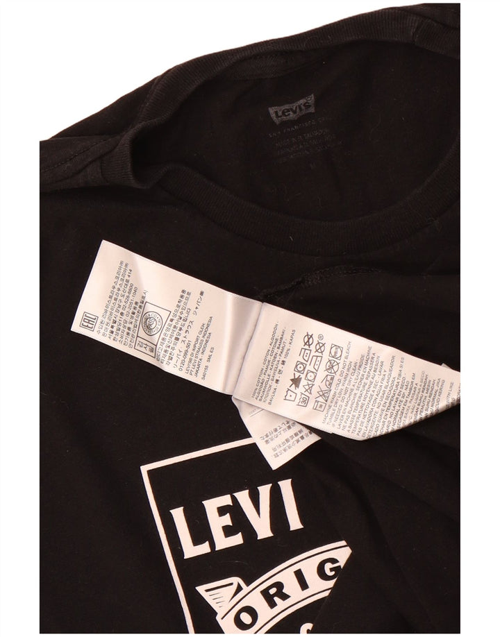 Męska koszulka z grafiką Levi's Top, średnia czarna bawełna