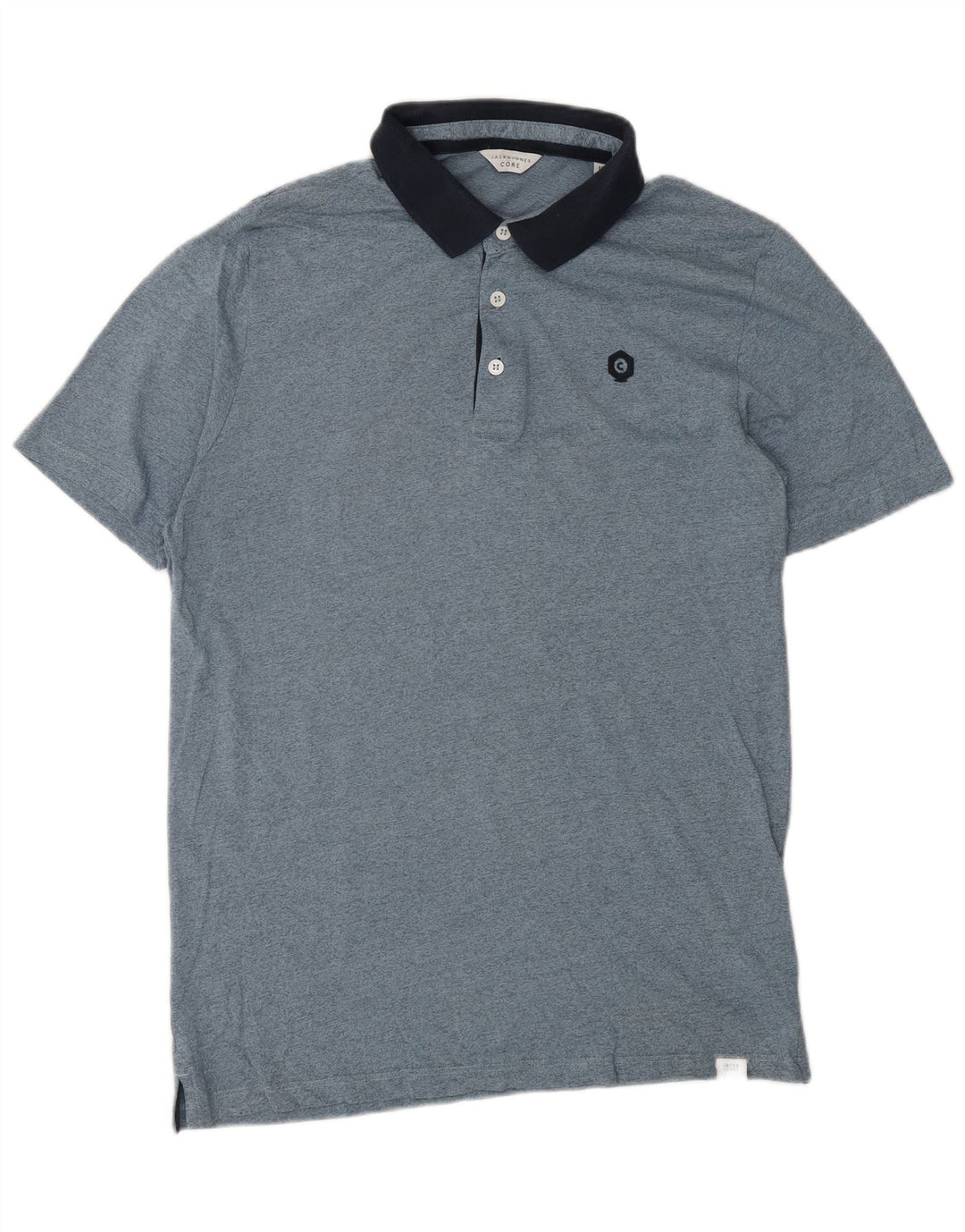 Męska koszulka polo Jack & Jones z krótkim rękawem i regularnym krojem, w kolorze średnioniebieskim, nakrapiana
