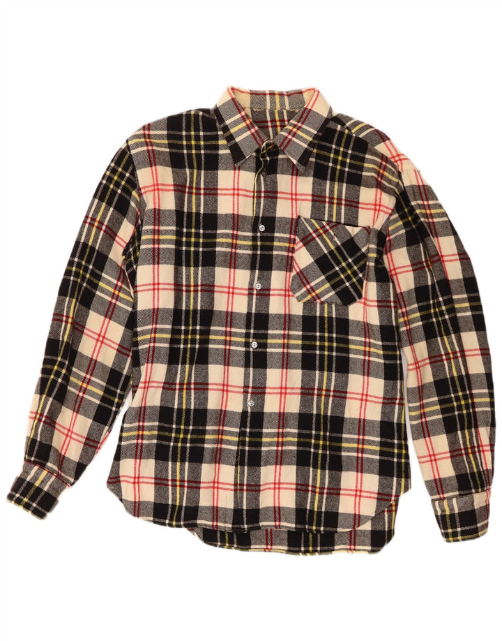 Vintage męska koszula flanelowa w średnią wielobarwną kratę