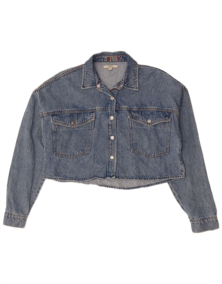 Damska kurtka dżinsowa Esprit Crop Oversize UK 10 Small, niebieska bawełniana