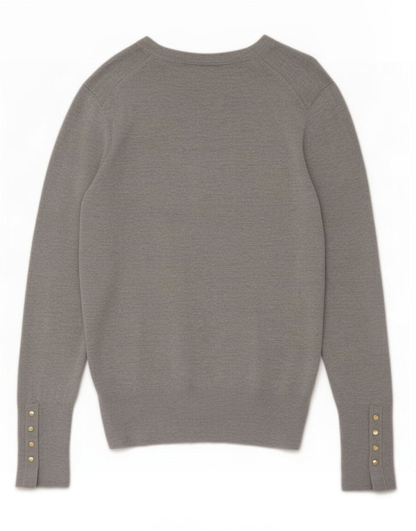 Sweter damski Zara z dekoltem w łódkę UK 14, duży, szary, nakrapiany
