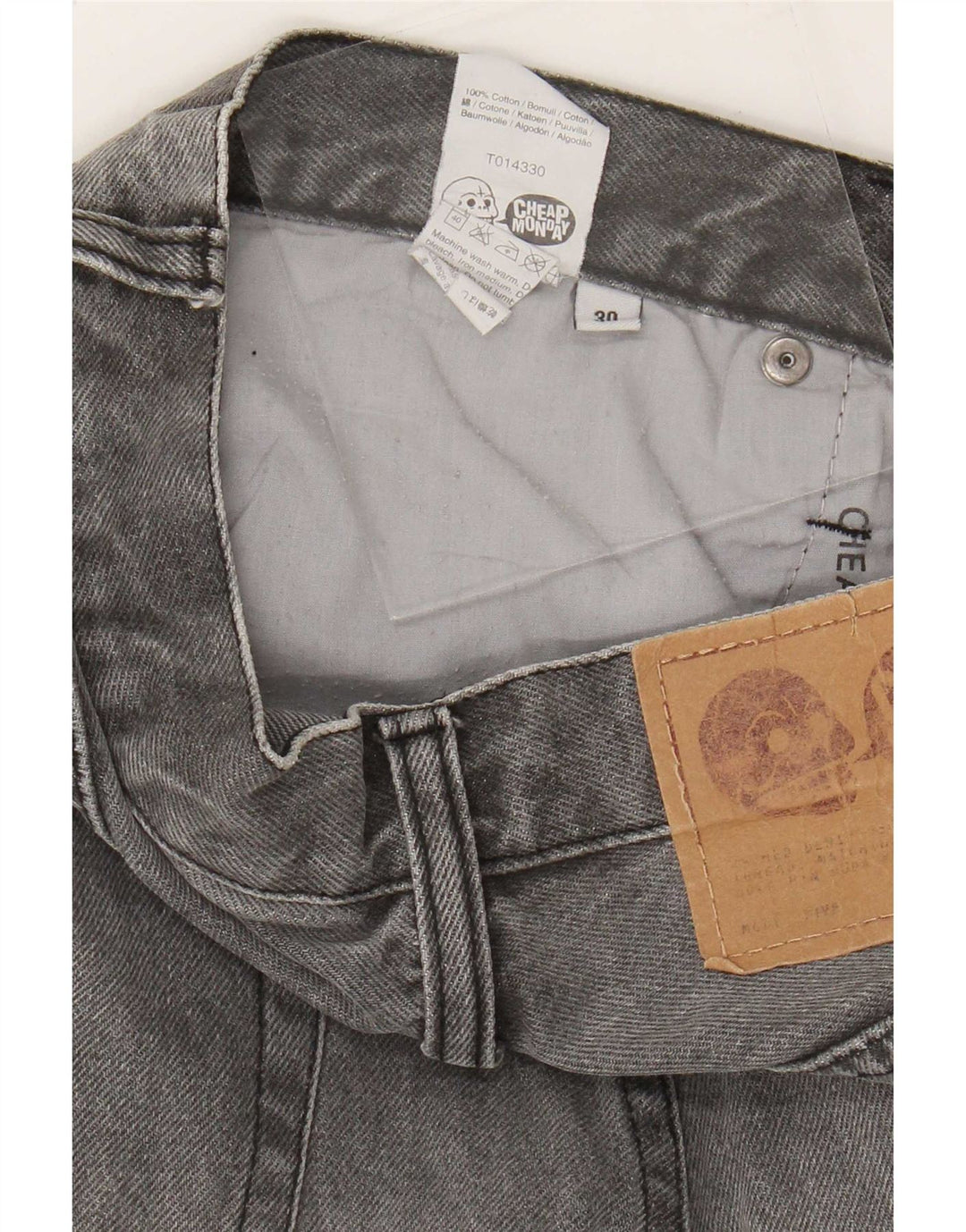 Tanie męskie spodenki jeansowe Monday, średnie W30, szara bawełna