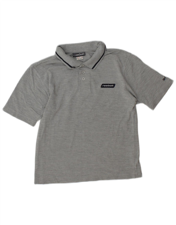 REEBOK Boys Polo Shirt 9-10 Years Small Grey