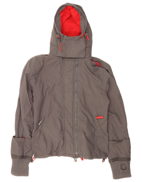 Damska kurtka wiatrówka z kapturem Superdry The Windcheater UK 14, średnia szarość