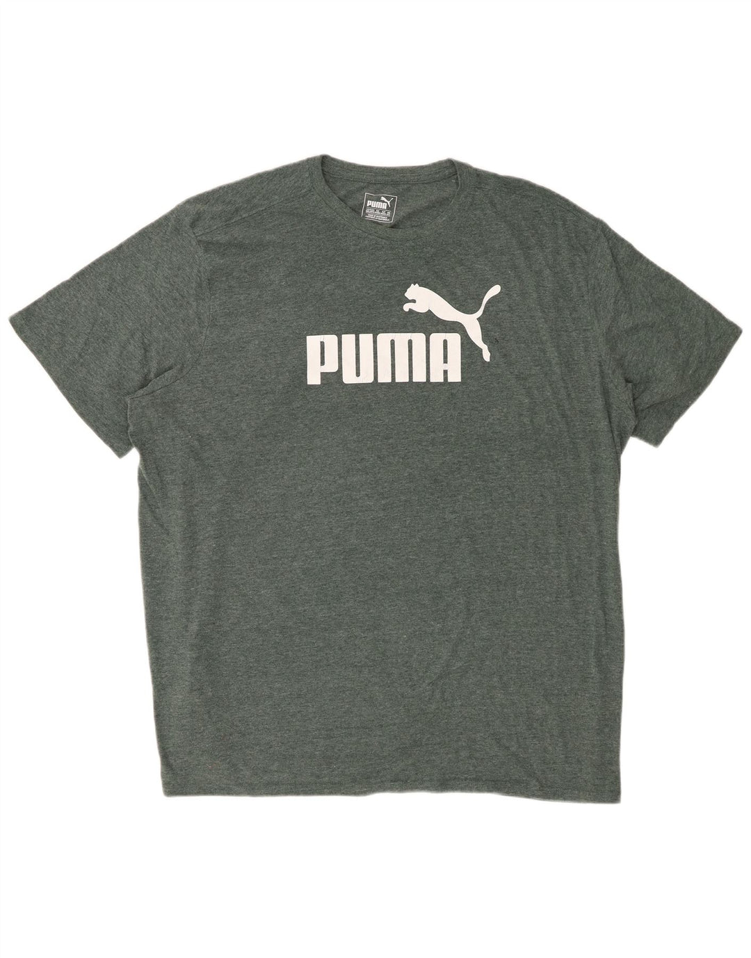 Męski T-shirt z grafiką PUMA Top 3XL w kolorze zielonym nakrapianym