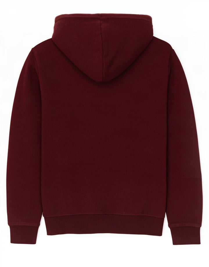 Męski sweter z kapturem i zamkiem Superdry, średniej wielkości bordowa bawełna