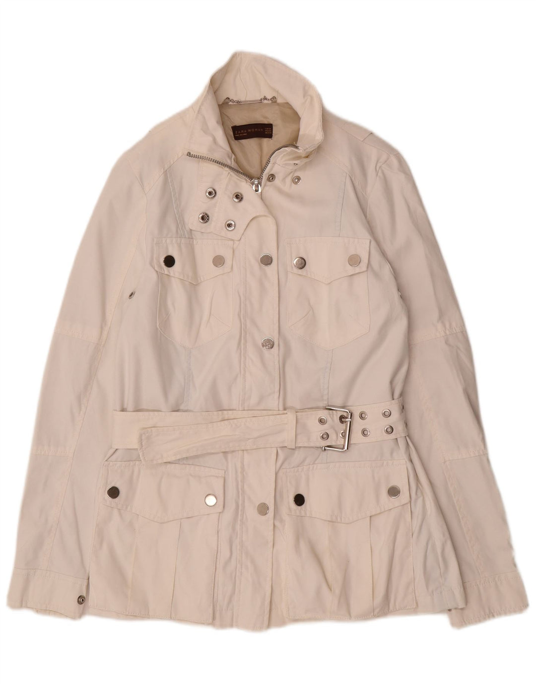 Damska kurtka Utility Jacket Zara UK 12 Medium Off White Nylon