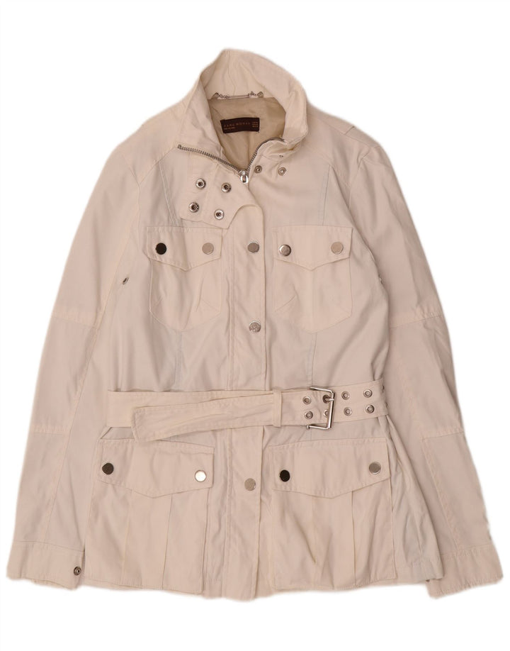 Damska kurtka Utility Jacket Zara UK 12 Medium Off White Nylon